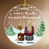 Personalized Dog Memorial Ornaments As Long As I Breathe You Will Be Remembered Acrylic Ornament Christmas Keepsake Sympathy Remembrance Gift